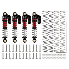 INJORA 39MM 알루미늄 스레드 충격 흡수 장치 오일 댐퍼 1/24 RC 크롤러 자동차 축 SCX24 C10 JLU Gladiator FMS FCX24M, 2 4PCS Black Red