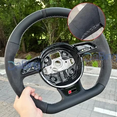 아우디 A3 8V 스티어링 휠 알칸타라 천공 가죽 플랫 바텀, 08 3-SLINE LOGO