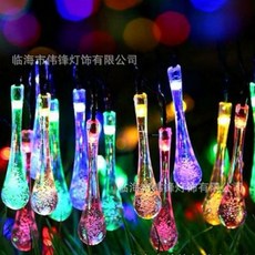 太陽能水滴形燈串 庭院花園彩燈, 1個, 白光