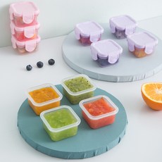 副食品分裝盒 嬰兒輔食盒 迷你密封盒 家用密封食品級加厚保鮮盒 果醬盒 冷凍保鮮盒 食品儲存盒 60ml, 1個, 顏色隨機發【60ml】