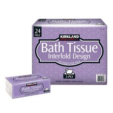 Kirkland Signature 科克蘭 三層抽取式衛生紙 Interfold Design 120張 24包, 1個