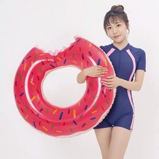 加大成人兒童游泳圈 西瓜甜甜圈造型充氣救生圈, 1個, 80甜甜圈粉色,无打气筒（第二个7.2折）有色差
