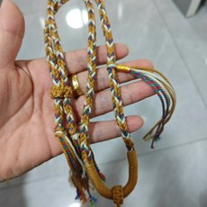 臺灣出貨 手工編織藏式吊墜繩五路唐卡項鏈繩天珠掛墜繩手搓棉鎖骨鏈繩, 素繩, 1個