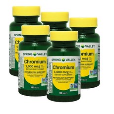 스프링밸리 크롬 피콜리네이트 1000mcg Spring Valley Chromium Picolinate, 5개, 100정