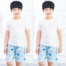 키즈라인 아동용 바다고래 5부 엠보 파자마 바지 2매입