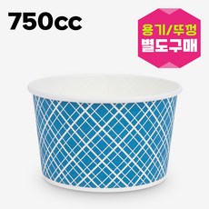 나우스팩 750cc 체크무늬 종이용기 (1000개) - 뚜껑별도 일회용기, 1000개, 1개