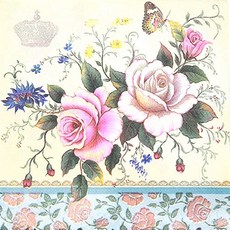 장미 두송이 냅킨 5장 K-17-010, 5개