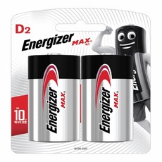 에너자이저 알카라인 건전지 맥스 대 DM LR20 1.5V 2개입, 1세트