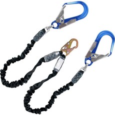 6피트 안전 안전끈 이중 다리 내부 충격 흡수 추락 방지 끈 로프 하네스 철근 및 스냅 후크 지붕공 보호 장비(알루미늄 합금), 알루미늄 합금