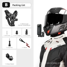 GoPro Hero 12 액세서리 용 Vamson 11 10 9 8 7 Insta360 X3 One X2 오토바이 헬멧 스트랩 턱 스탠드 마운, 01 B