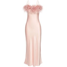 슬리퍼 보헴 페더 트리밍 슬립 드레스