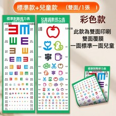 標準對數視力表兒童成人視力表眼科視力測試表空軍標準視力表, 標準視力表+兒童視力表-彩色