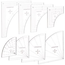 1세트 아크릴 퀼팅자 거푸집 투명 재봉 절단 퀼팅 거푸집 DIY 도구 64x64x2.5mm 구멍: 5mm, 투명색, 8개