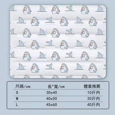 【清倉促銷 四季通用】多功能寵物床 急凍冷凝膠, 冰墊白色鯊魚,S  40*30cm 10斤内寵物, 1個