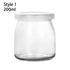 뚜껑이 있는 고온 내성 유리 병 보관 푸딩 100ML 1 개, 06 Style 1   200ml