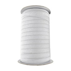 웹스카 플랫 탄성 코드 롤 - 1/8 "1/4" "5/16" "3/8" 너비 땋은 스트레치 스트랩 코드 니트 DIY 재봉 제작용 (5/16인치 x 100야드-블랙), White, 1/8 Inch-200Y, 1개