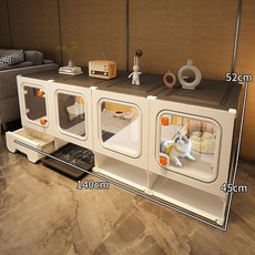 고양이격리장 케이지 하우스 보호장 펜스 애견샵 울타리, 1개, 140x45x52 롱타입 단층