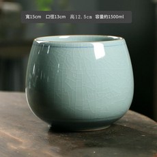 陶瓷茶渣缸 茶洗盆 茶水盂 寬15cm 高12.5cm 容量約1500ml, 哥窯描線茶渣缸, 1個