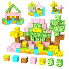 VIXA 48 33mm 3D STEM 자석 블록 자석 큐브 봄 세계 모티브 쿠사치 벚꽃 해바라기