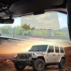 지프 랭글러 JL JLU 및 글래디에이터 JT 2018–2025와 호환되는 왼쪽용 지프 선바이저 익스텐션 눈부심 방지 UV400 윈드실드 바이저 렌즈 폴리카보네이트 햇빛 가