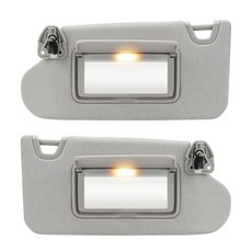 왼쪽 및 오른쪽 그레이 선바이저 쌍 선루프 없는 닛산 알티마 2013 2014 2015 2016 2017 2018용 96401-3TA2A용 선바이저 교체품 메이크업 거울, 왼쪽 및 오른쪽 그레이 선바이저 쌍, 선루프 없는 닛산