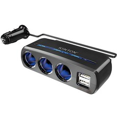 KINTON 車用點菸器多孔插座, 3球, 1個