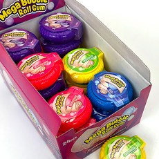 메가 버블 롤 껌 (딸기맛 콜라맛 투티푸르티맛 블루베리맛), 4개, 12g