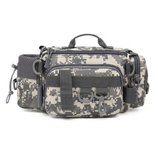 路亞包多功能腰包套裝單肩背包斜挎包竿包防水釣魚包漁具包魚竿包M963, 路亞包灰格色