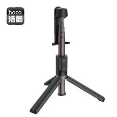 hoco. 浩酷 K11 藍牙三腳架自拍支架, 黑色, 1個