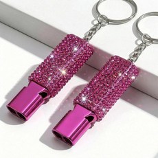 Binboll 비상 호루라기 근위원 안전 호루라기 랜야드 및 키체인 포함 야외 캠핑 하이킹 보트 배낭 낚시 카약 어린이 구조 신호 시끄러운 생존 블루 134578, 핑크