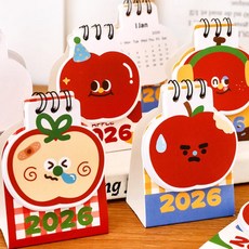 2026 미니 애플 캘린더 책상달력 귀여운 탁상용 스케쥴러 플래너 단체선물, 디자인랜덤