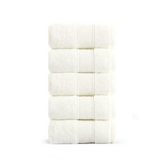 록신 호텔수건 타월 코면사 부드러운 540GSM 40수 5종세트, 5개, 화이트