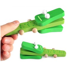 鱷魚造型長柄響板 兒童聽力訓練 幼兒園早教益智玩具, 1個