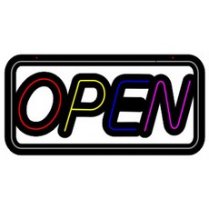 오픈 네온사인 조명 카페 패스트푸드 LED 무선 매장 리모콘 OPEN-C 모델, 1개, RGB