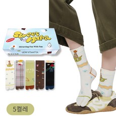 스위트나나 여성 족발 쪼리 타비 양말 5켤레 세트