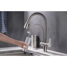 台灣製造瑋潔淨水衛浴 廚房冷熱伸縮淨水龍頭，台灣製LF認證全304不銹鋼, 抽拉本體, 1個