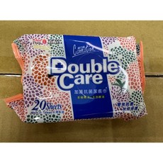 康乃馨 Double Care加護抗菌潔膚巾 家庭抗菌濕巾 廚房厚濕巾 自然木漿柔膚濕巾 嬰兒純棉乾濕兩用柔 半箱購, 1個, 20抽，加護抗菌潔膚巾12包，包裝隨機出