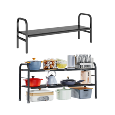 下水槽伸縮架 廚房置物架 廚具收納 伸縮置物架 水槽下置物架 廚下收納架, 4板, 1個, 1層