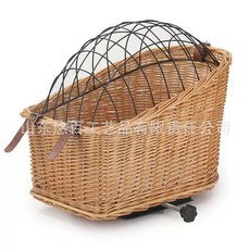 등나무 수납 바구니 커버 애완용 핸드바구니 류편 자전거 바구니 뒷바구니 뜨개 바구니 고양이 개 바구니, 원목색, 1개