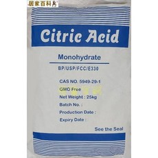 大港化工原料行 檸檬酸 25公斤 原廠袋裝 - 單水 食品級, 25kg, 1個