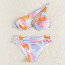 歐美印花時尚分體泳衣 女沙灘溫泉泳裝 bikini