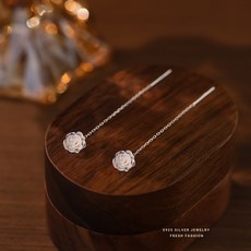BEAGLE 玫瑰耳線耳環，S925銀簡約氣質飾品