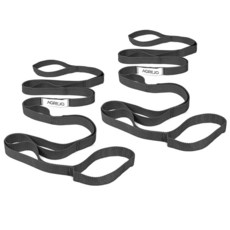 AGREJO 스트레칭 스트랩 요가 물리 치료 스트레칭을 위한 10개의 루프 스트랩 필라테스 유연성 운동을 비탄성 스트레치 여성 및 남성용 밴드 (2팩 블랙/블랙) 121, 블랙/블랙 2팩