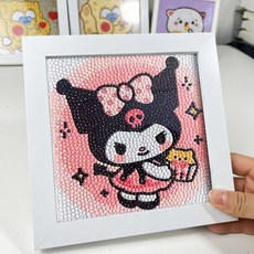 보석십자수 DIY 캔버스 액자형 큐빅 비즈 세트 액자 하루클래스 패브릭 ab비즈 사진, 그림1 17x17cm 플라스틱