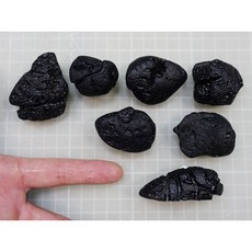 能量礦石 RIZALITE Tektite 菲律賓隕石 泰國隕石 黑隕石套裝 玻璃隕石 雷公墨, 300g, 7