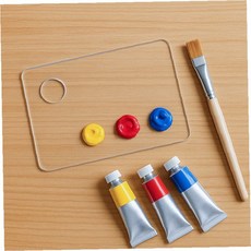 투명 아크릴 물감 혼합판 2p 10x15cm 소형 휴대용 수채화 유화 미술 작업, 1개, 상세페이지 참조