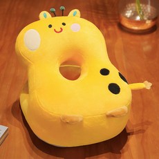 귀여운 동물 디자인의 편안한 낮잠 베개 사무실 디자인 인체공학적 지지 머리 목 플러시 소재, 동물 수면 베개 - 기린