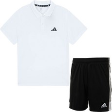 아디다스 카라티 반팔티 반바지 운동복 세트 남여공용 운동복 + ALS 마스크