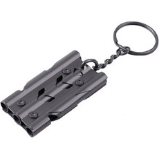 山道具屋 SOS EDC 不鏽鋼三管暴音哨/防災求生哨/高音哨子/三倍爆音150db, 1個, 鐵灰色