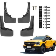 쉐보레 트랙스 20242025용 머드 플랩 스플래시 가드 | 드릴링 필요 없음 굽힐 수 있는 전면 및 후면 4피스 세트 자동차 액세서리, For Fit for 2018-2022 Ford Ran